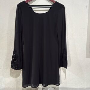 Black dress with lace sleeve